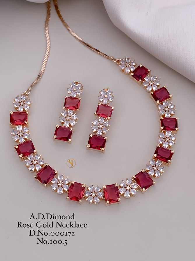 100 AD Diamond Designer Necklace Set Wholesale Price In Surat
